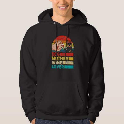 Dog Moeder Wine Australian Cattle Dog Moederdag Hoodie (Voorkant)