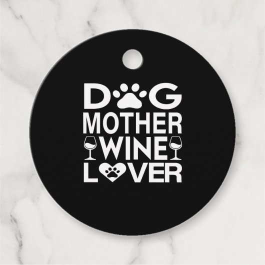 Dog Moeder Wine Lover Bedankjes Labels (Voorkant)