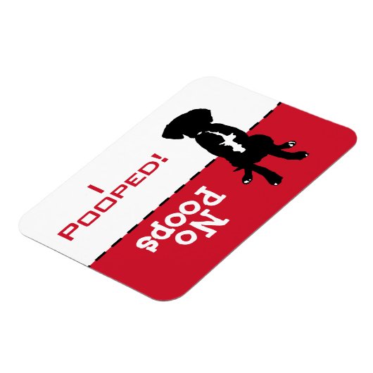 Dog moet naar potty Poop Magnet, Great Dane Lab. Magneet (Linkerzijde)