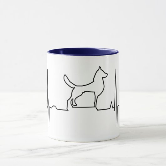 Dog Mok 11oz wit blauw door Zazz_it (Midden)