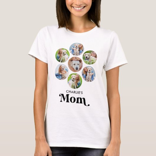 Dog MOM - Aangepast Hondenliefhebber Pet Foto Coll T-shirt (Voorkant)