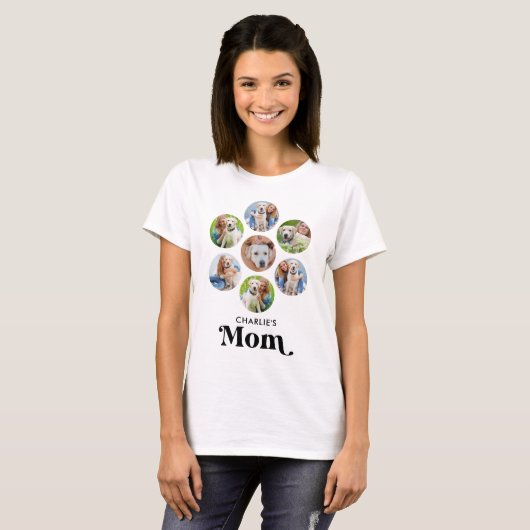 Dog MOM - Aangepast Hondenliefhebber Pet Foto Coll T-shirt (Voorkant volledig)