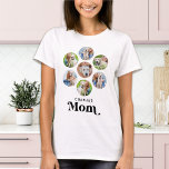 Dog MOM - Aangepast Hondenliefhebber Pet Foto Coll T-shirt<br><div class="desc">Dog mama ... Verrassend je favoriete Dog Mam deze Moederdag, Kerstmis of haar verjaardag met dit superschattige, aangepaste T-shirt voor de foto. Pas het shirt van deze hond aan met de favoriete foto's en namen van je hond. Dit shirt van een hond is een most voor hondenliefhebbers en hondenmoeders! Geweldig...</div>