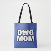 DOG MOM Canvas tas (blauw) (Voorkant)