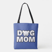 DOG MOM Canvas tas (blauw) (Achterkant)