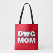 DOG MOM Canvas tas (rood) (Voorkant)