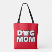 DOG MOM Canvas tas (rood) (Achterkant)