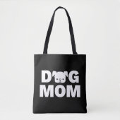 DOG MOM-Canvas tas (zwart) (Voorkant)