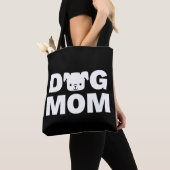 DOG MOM-Canvas tas (zwart) (Dichtbij)