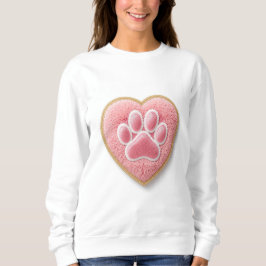 Dog Mom Chenille Embroidery Sweatshirt | Heart Paw