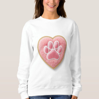 Dog Mom Chenille Embroidery Sweatshirt | Heart Paw