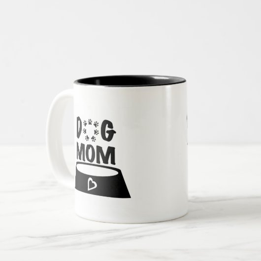 Dog Mom Coffee Mug Tweekleurige Koffiemok (Voorkant links)