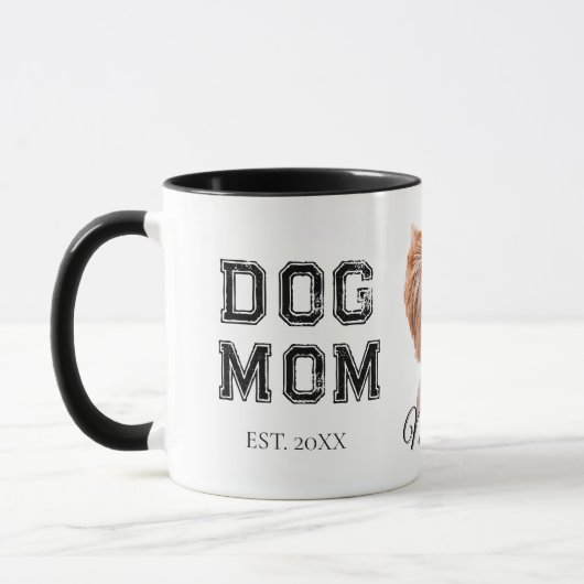 Dog Mom Custom Dog Photo Mok (Links)