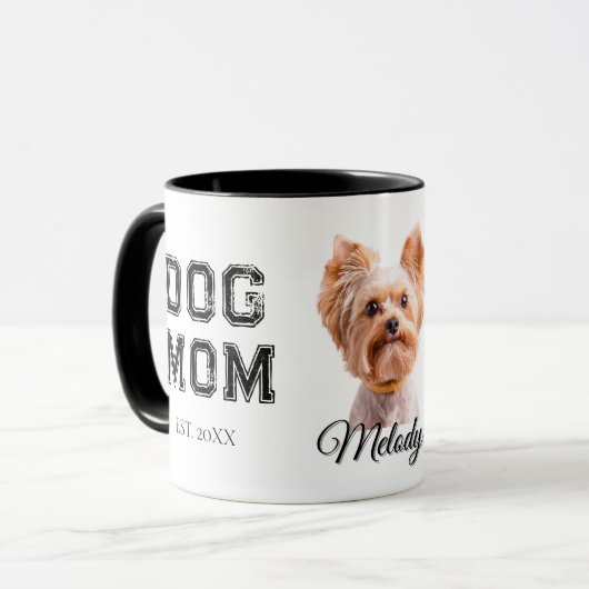 Dog Mom Custom Dog Photo Mok (Voorkant links)