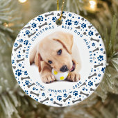 DOG MOM Custom Pet Photo Paw Printers, Kerstmis Keramisch Ornament