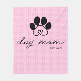  dog mom customizable baby pink fleece deken