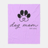 dog mom customizable lilac fleece deken (Voorkant)