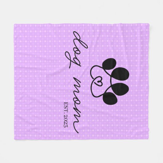  dog mom customizable lilac fleece deken (Voorkant (Horizontaal))