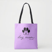  dog mom customizable lilac tote bag (Voorkant)