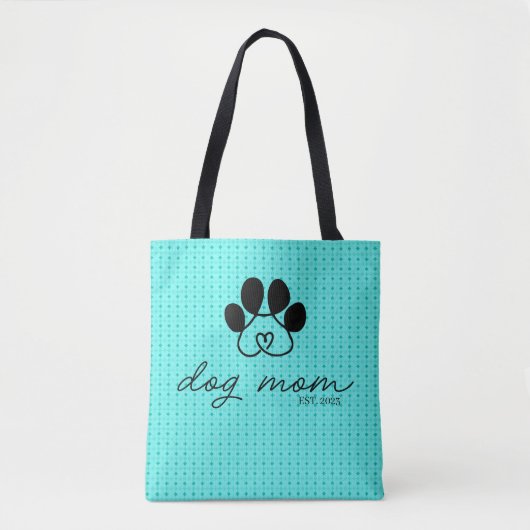 dog mom customizable mint green tote bag (Voorkant)