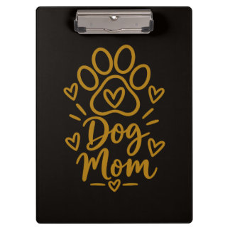 Dog Mom Cute Paw Print Dog Lover Gift Klembord