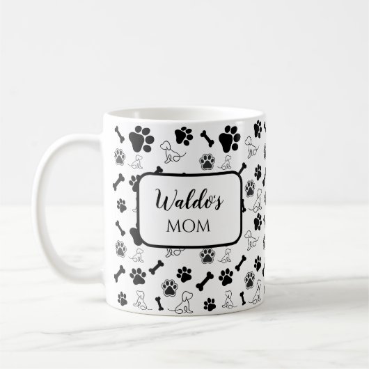 Dog Mom / Dad Koffie Mok Gift Zwart-wit (Links)