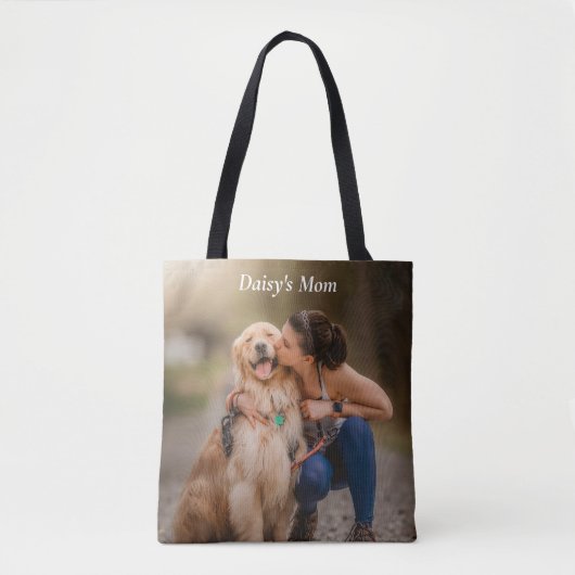 Dog Mom Dubbelzijdige Custom Photo Tote Bag (Voorkant)