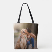 Dog Mom Dubbelzijdige Custom Photo Tote Bag (Achterkant)