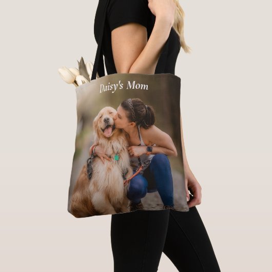 Dog Mom Dubbelzijdige Custom Photo Tote Bag (Dichtbij)