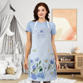 Dog Mom Elegant Floral Blue Personalized Apron Schort