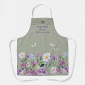 Dog Mom Elegant Floral Sage Personalized Apron Schort (Voorkant)