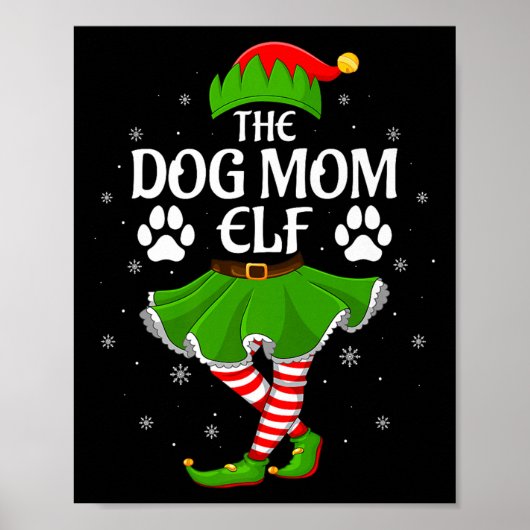 Dog Mom Elf Christmas Family Girls Women Elf Squad Poster (Voorkant)