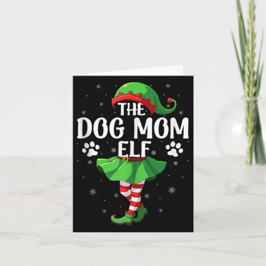 Dog Mom Elf Christmas Girls Women Elf Squad Xmas F Kaart (Voorkant)
