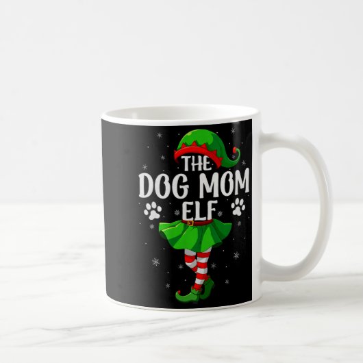 Dog Mom Elf Christmas Girls Women Elf Squad Xmas F Koffiemok (Rechts)