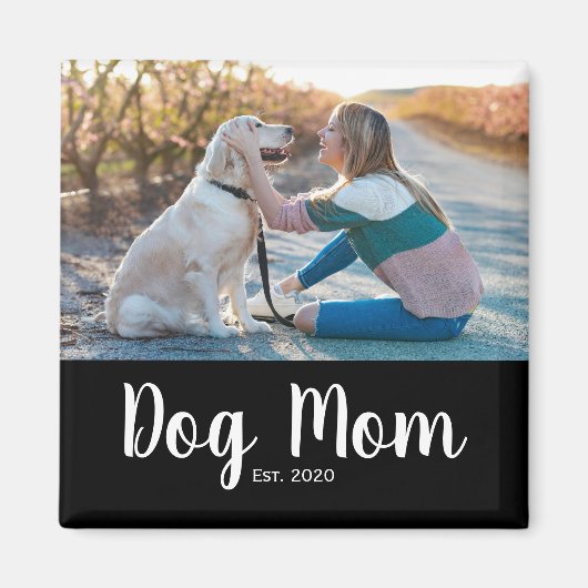 Dog Mom Established Photo Gift Magnet (Voorkant)