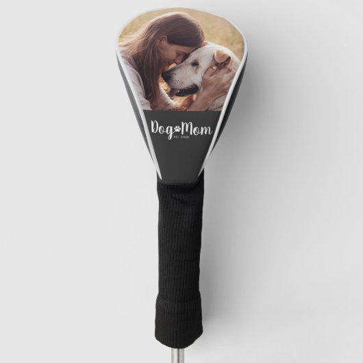 Dog Mom Established Script Photo Golfheadcover (Voorkant)