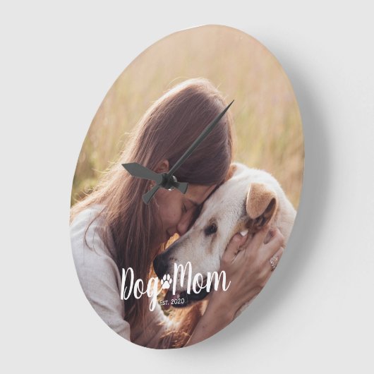 Dog Mom Established Script Photo Grote Klok (Hoek)