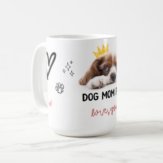 Dog Mom Fuel - Schattigee Puppy Mok met poten en h (Voorkant links)
