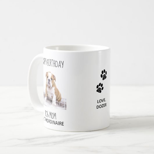 Dog Mom - Happy Birthday Beste Mam Schattige Dog F Koffiemok (Voorkant links)