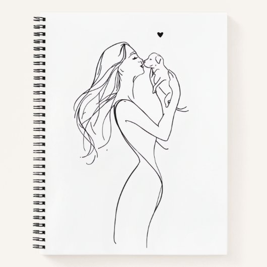 Dog Mom Journal Notebook Minimalist Pet Lover Notitieboek (Voorkant)