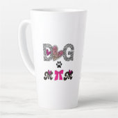 Dog Mom Leopard Heart Mug -Mom Lover Gift  Latte Mok (Linkerhoek)