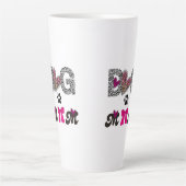 Dog Mom Leopard Heart Mug -Mom Lover Gift  Latte Mok (Voorkant)