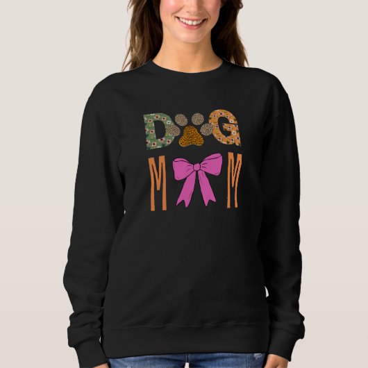 Dog Mom Leopard Paw Print/ Cute Dog Lover Apparel  Trui (Voorkant)