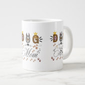 Dog Mom Leopard Print Paw Design/Leopard Dog Mom Grote Koffiekop (Voorkant rechts)