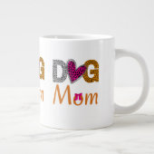 Dog Mom Leopard Print/Trending Dog Lover Gift Grote Koffiekop (Rechts)