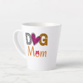 Dog Mom Leopard Print/Trending Dog Lover Gift Latte Mok (Linkerhoek)
