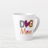 Dog Mom Leopard Print/Trending Dog Lover Gift Latte Mok (Rechterhoek)