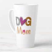 Dog Mom Leopard Print/Trending Dog  Lover Gift Latte Mok (Linkerhoek)