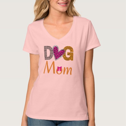 Dog Mom Leopard  Print /Trending Dog Lover Gift T-shirt (Voorkant)