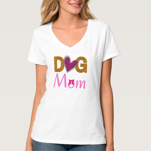 Dog Mom Leopard Print/Trending Dog Lover T-shirt (Voorkant)